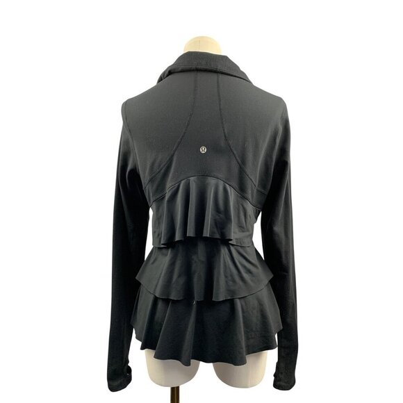 Lululemon Womens Ruffle Back Zip-Up Jacket Size S Black - Picture 4 of 6